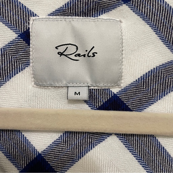 Rails Women's Button Up Top Blue White Gingham Boxy Relaxed Fit SIZE Medium - Picture 5 of 8